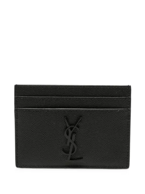 Saint Laurent Cassandre card case in grain de poudre leather