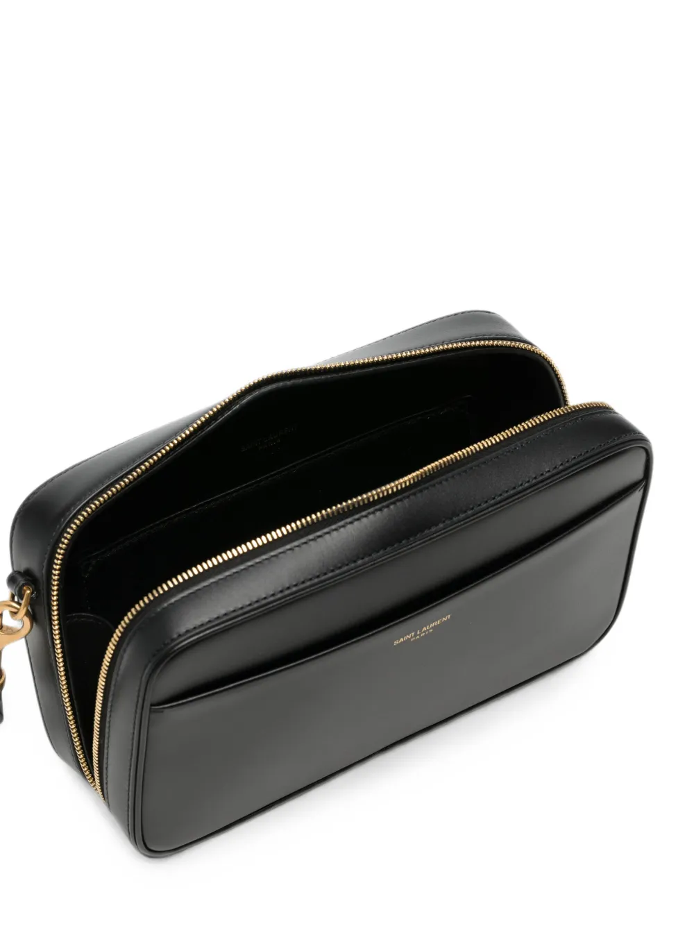 Saint Laurent Paris reisbuidel van glad leer Zwart
