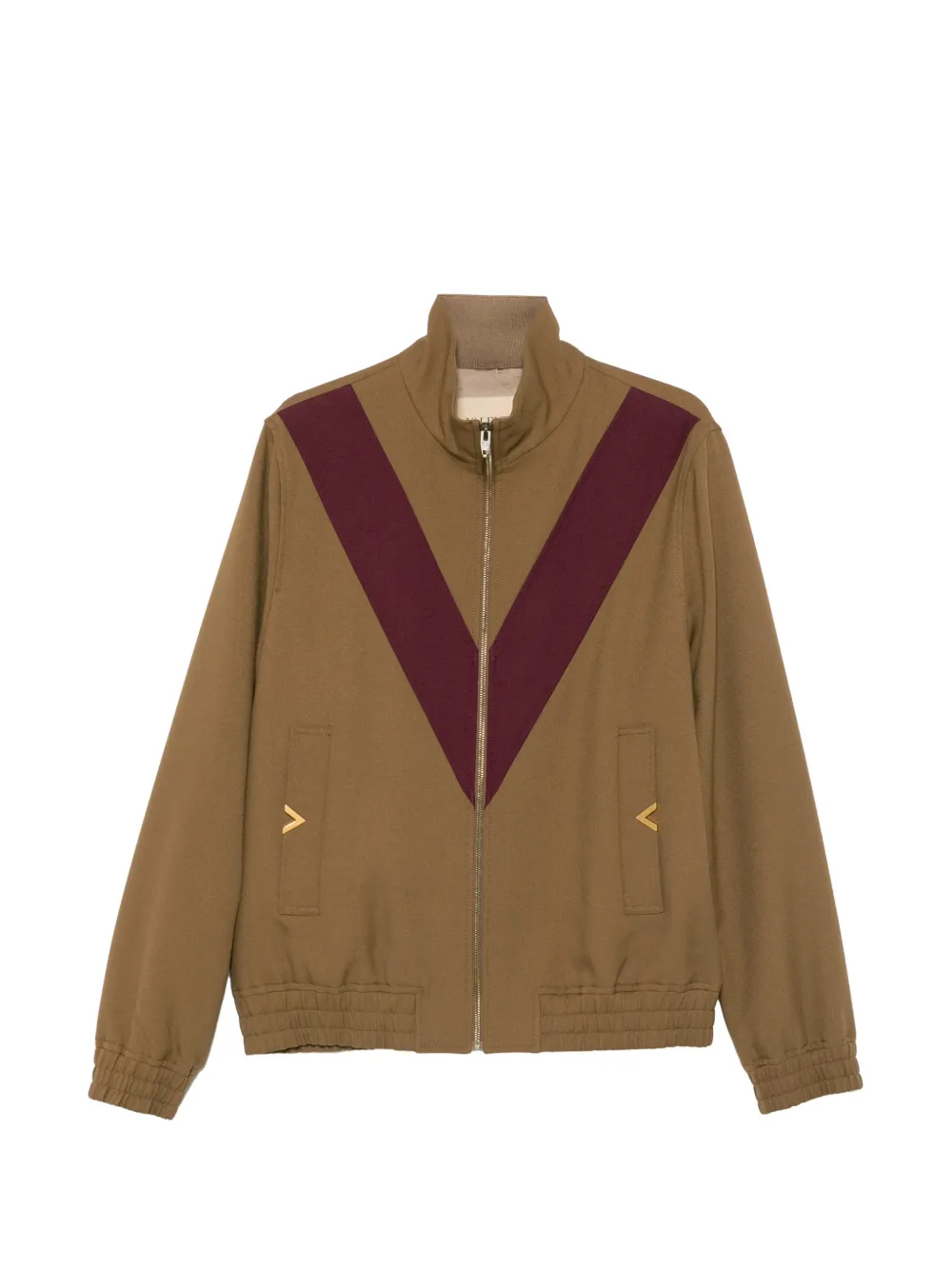 Valentino Garavani V-detail zip-up jacket - Marrone