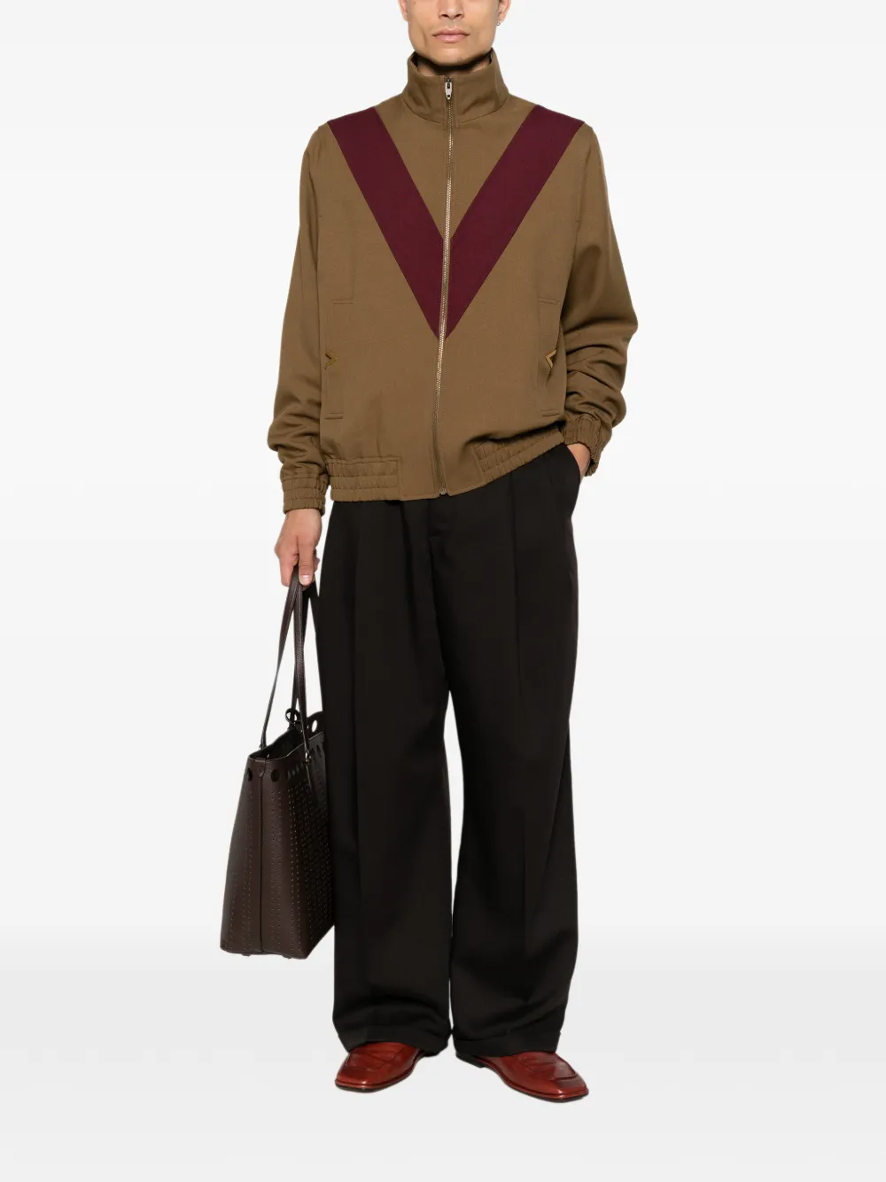 Valentino Garavani Jack met rits en V-detail Bruin