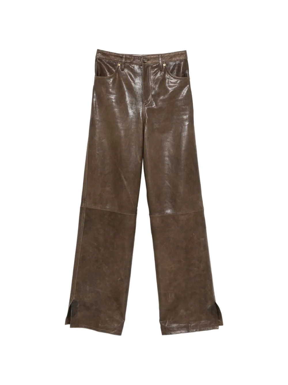 Golden Goose embossed leather trousers Groen