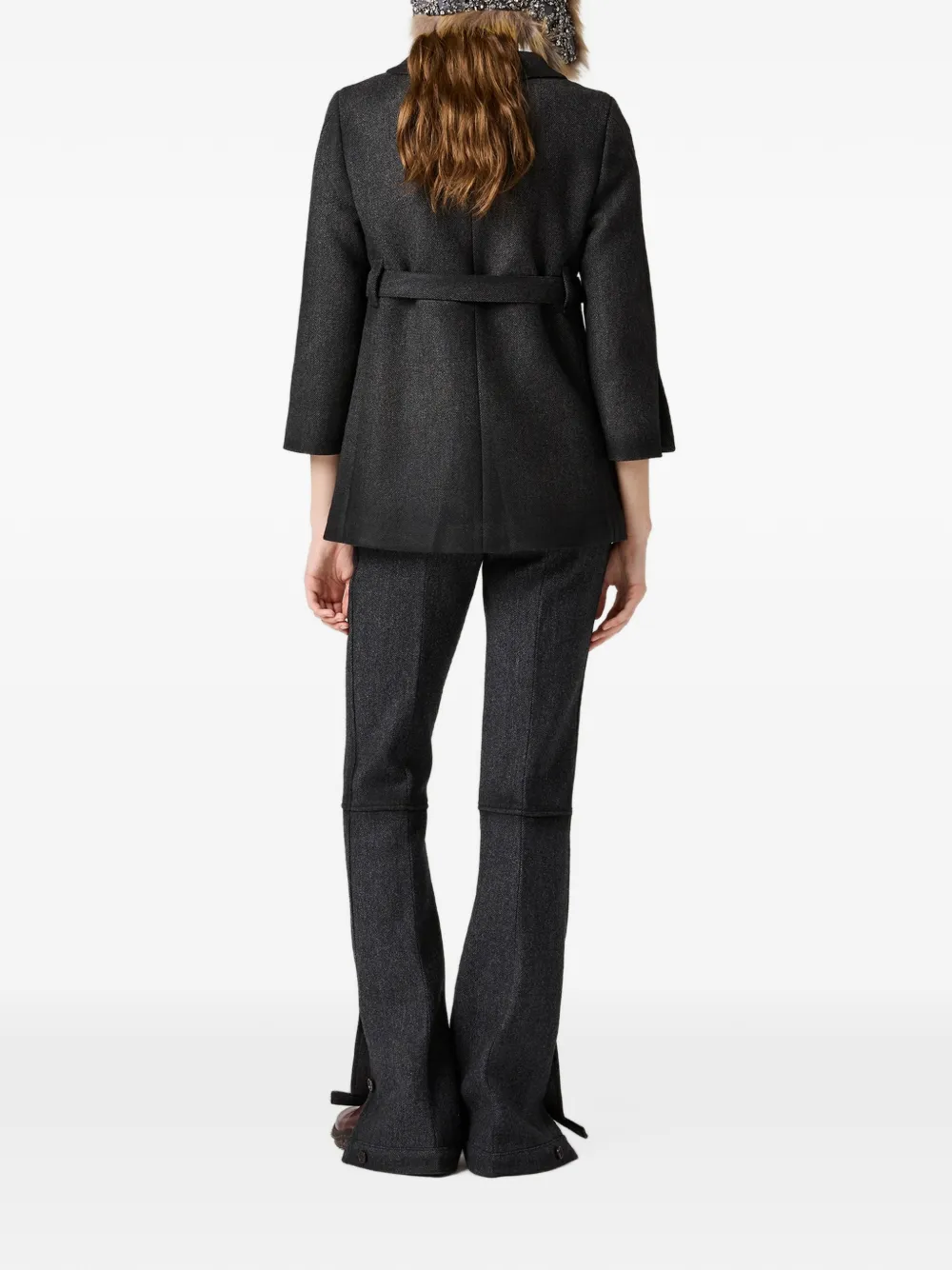 Miu double wool pants Grijs