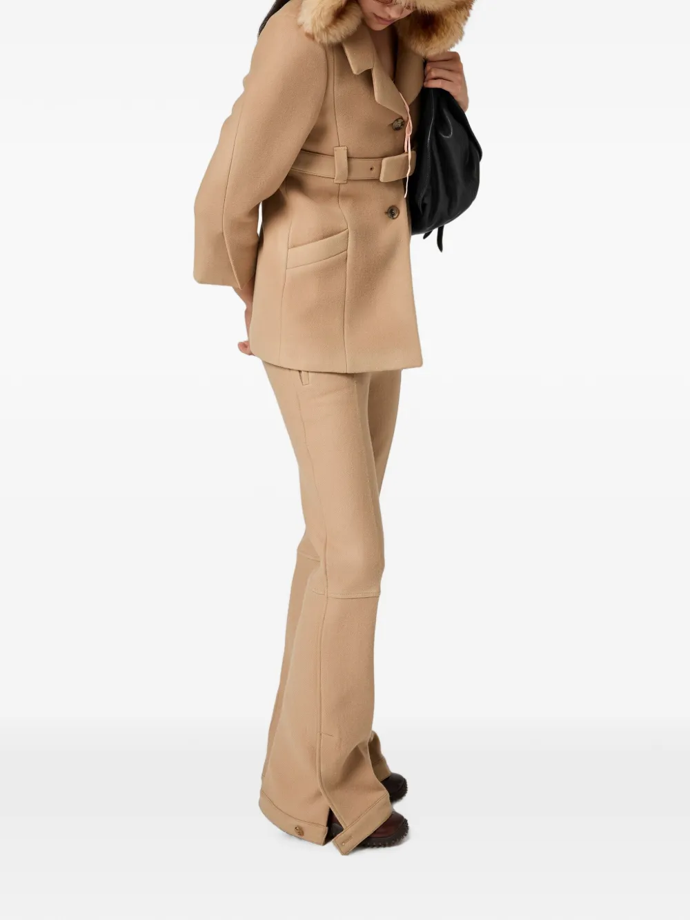 Miu Wollen broek Beige
