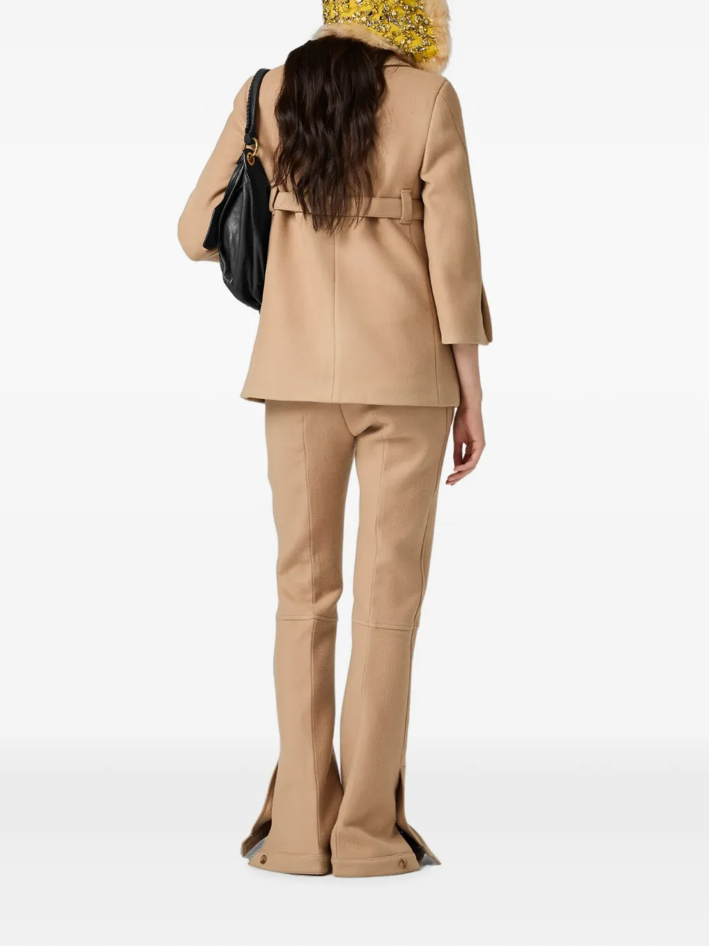 Miu Wollen broek Beige