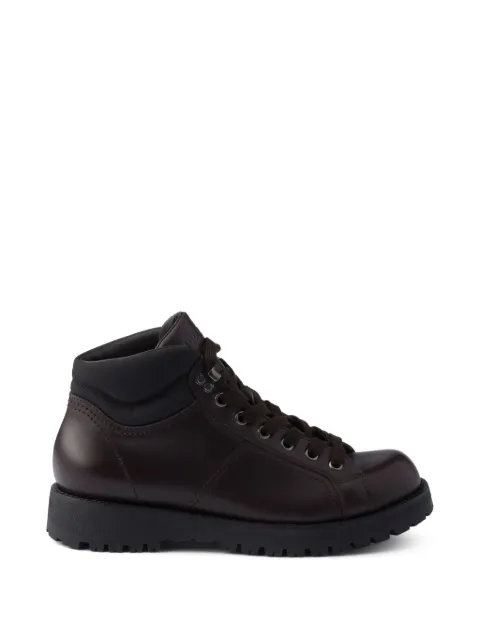 Prada botas Re-Nylon y piel con agujetas