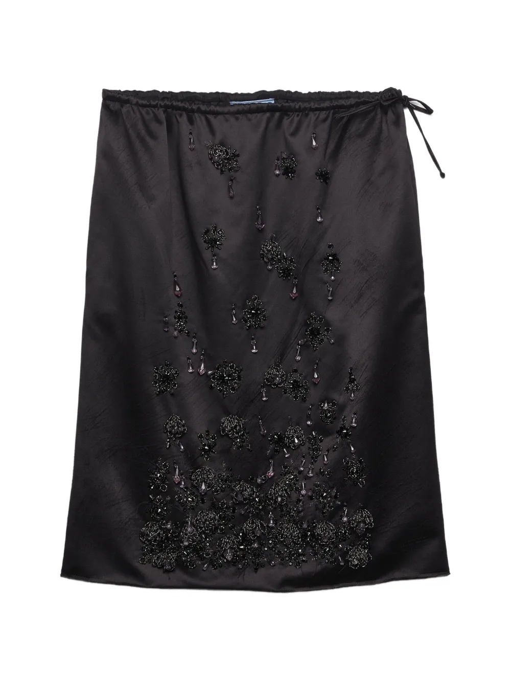 Prada satin skirt with embroidery - Schwarz