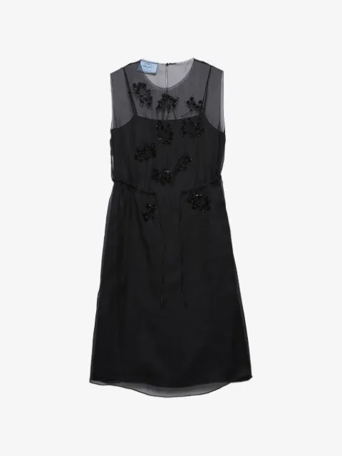 Prada robe en soie à broderies