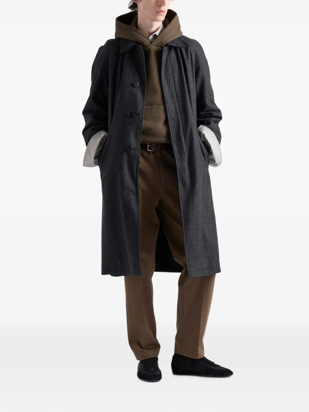 Prada Katoenen broek met verwassen effect Bruin