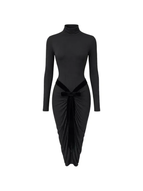 David Koma bow-detail ruched midi dress