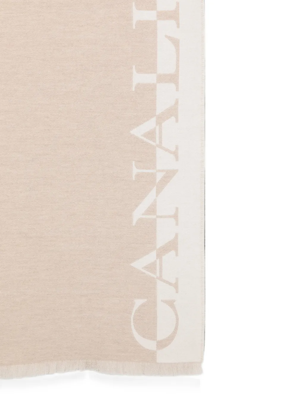 Canali Sjaal met logoprint Beige