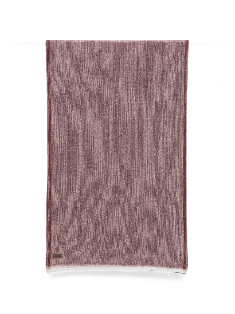 Canali herringbone-weave frayed scarf - Rot