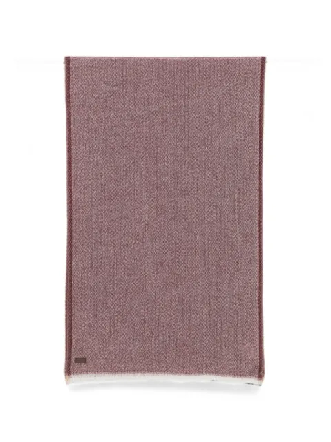 Canali herringbone-weave frayed scarf