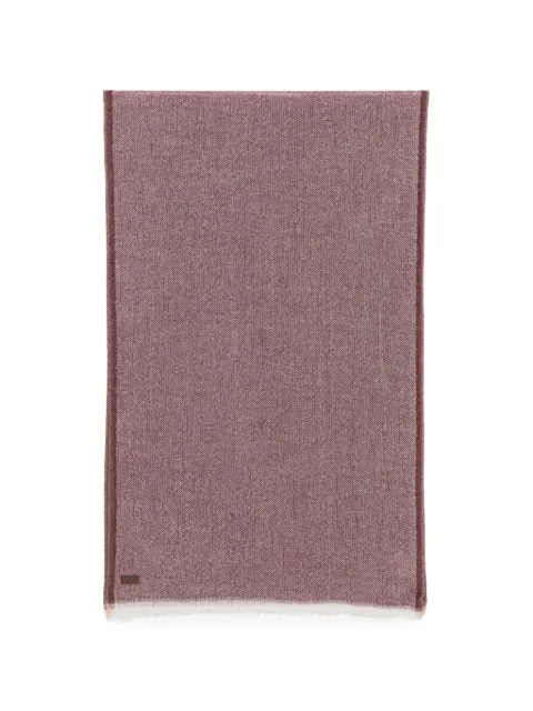 Canali herringbone-weave frayed scarf