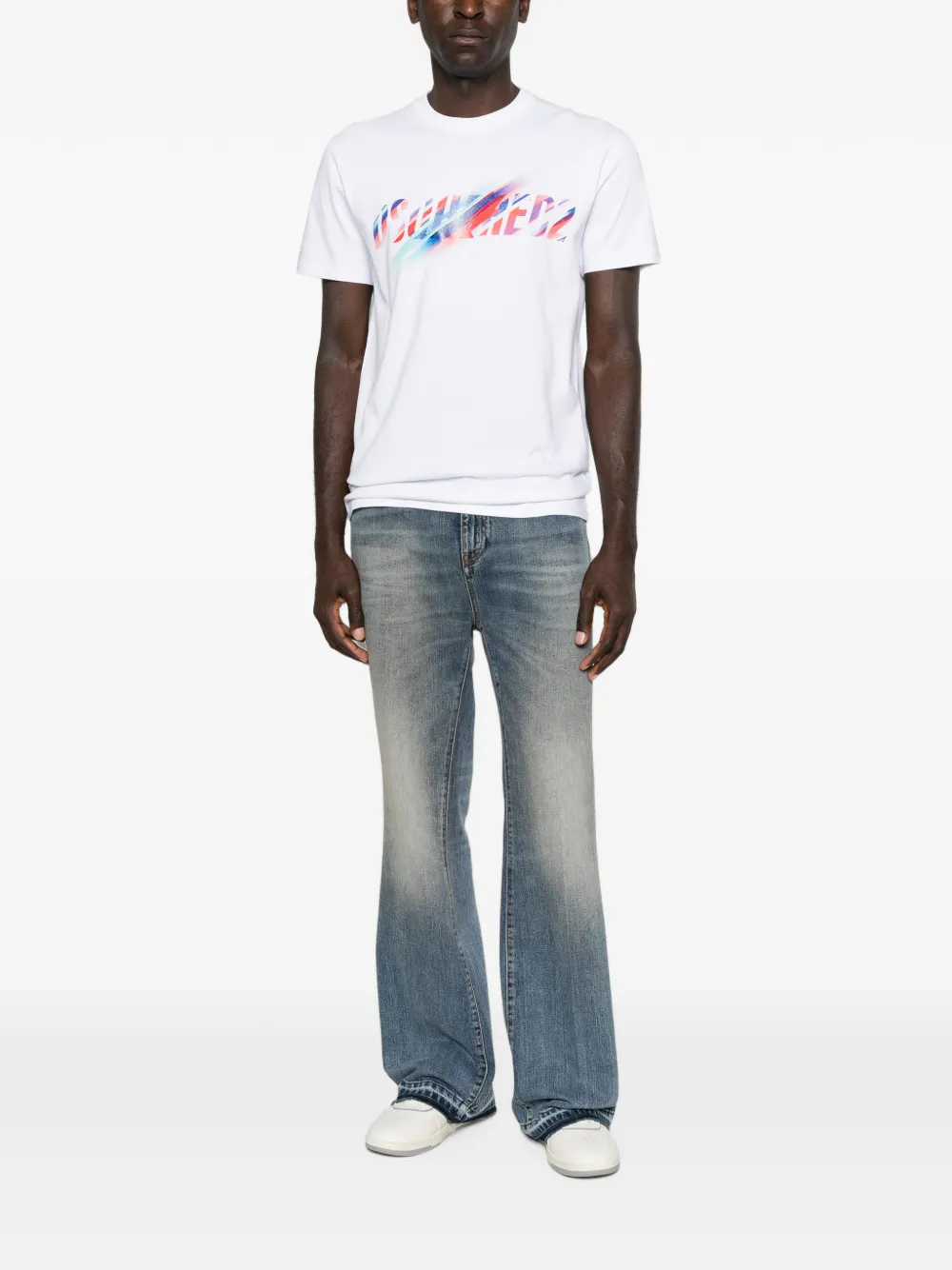 DSQUARED2 T-shirt met korte mouwen en logoprint Wit