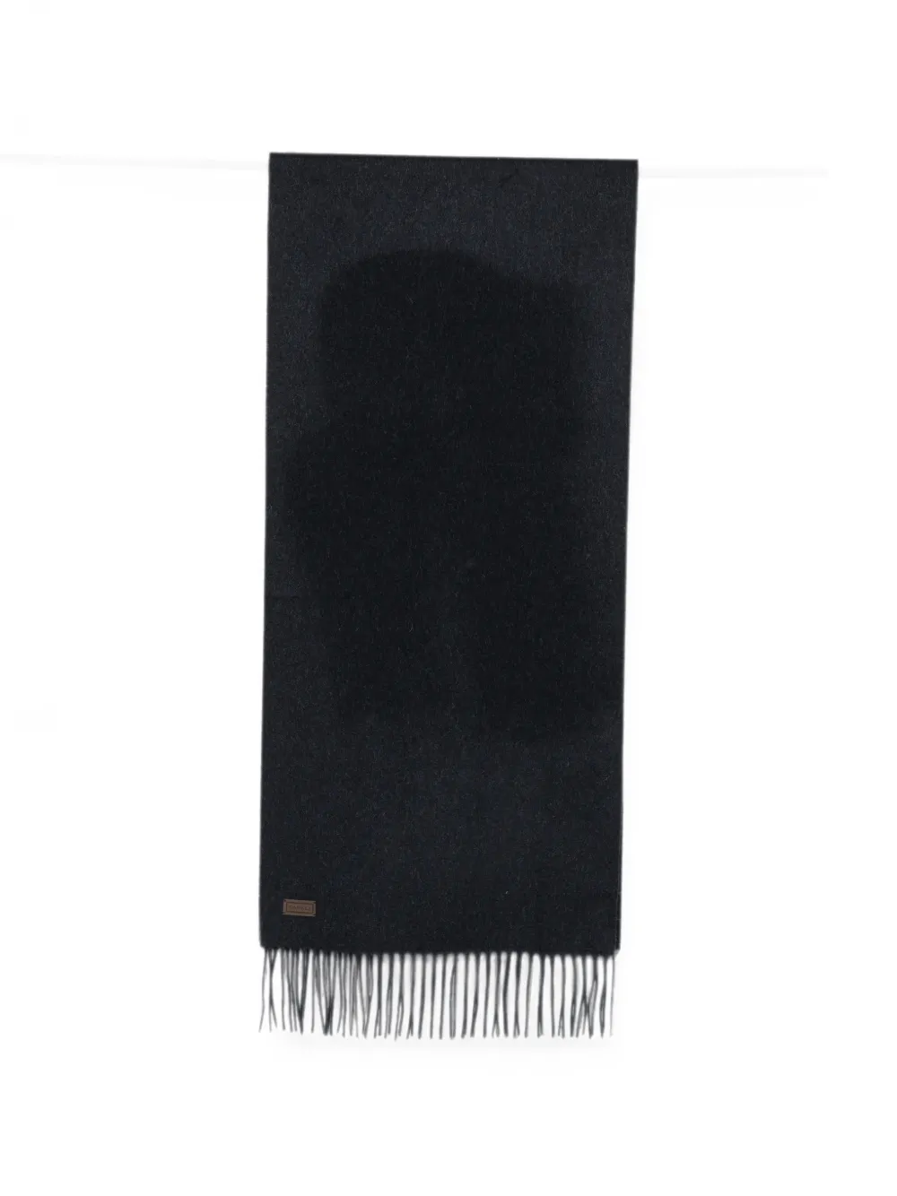 Canali logo-patch fringed scarf - Blau