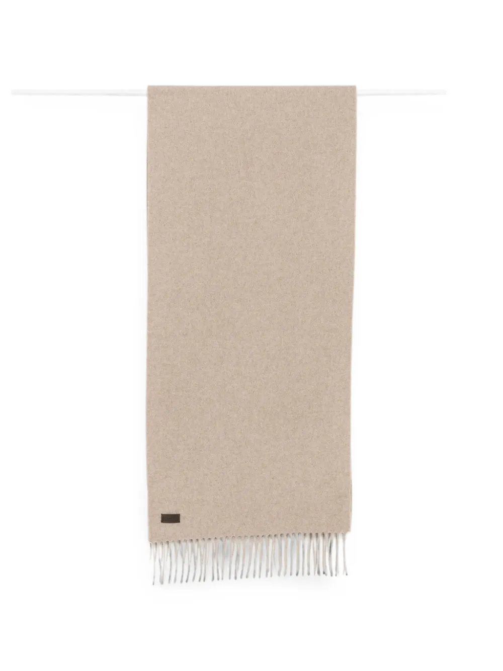 Canali logo-patch fringed scarf - Nude