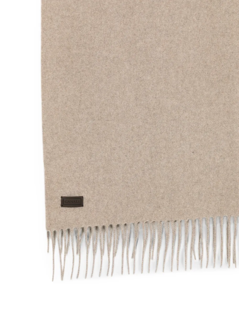 Canali Sjaal met logopatch Beige