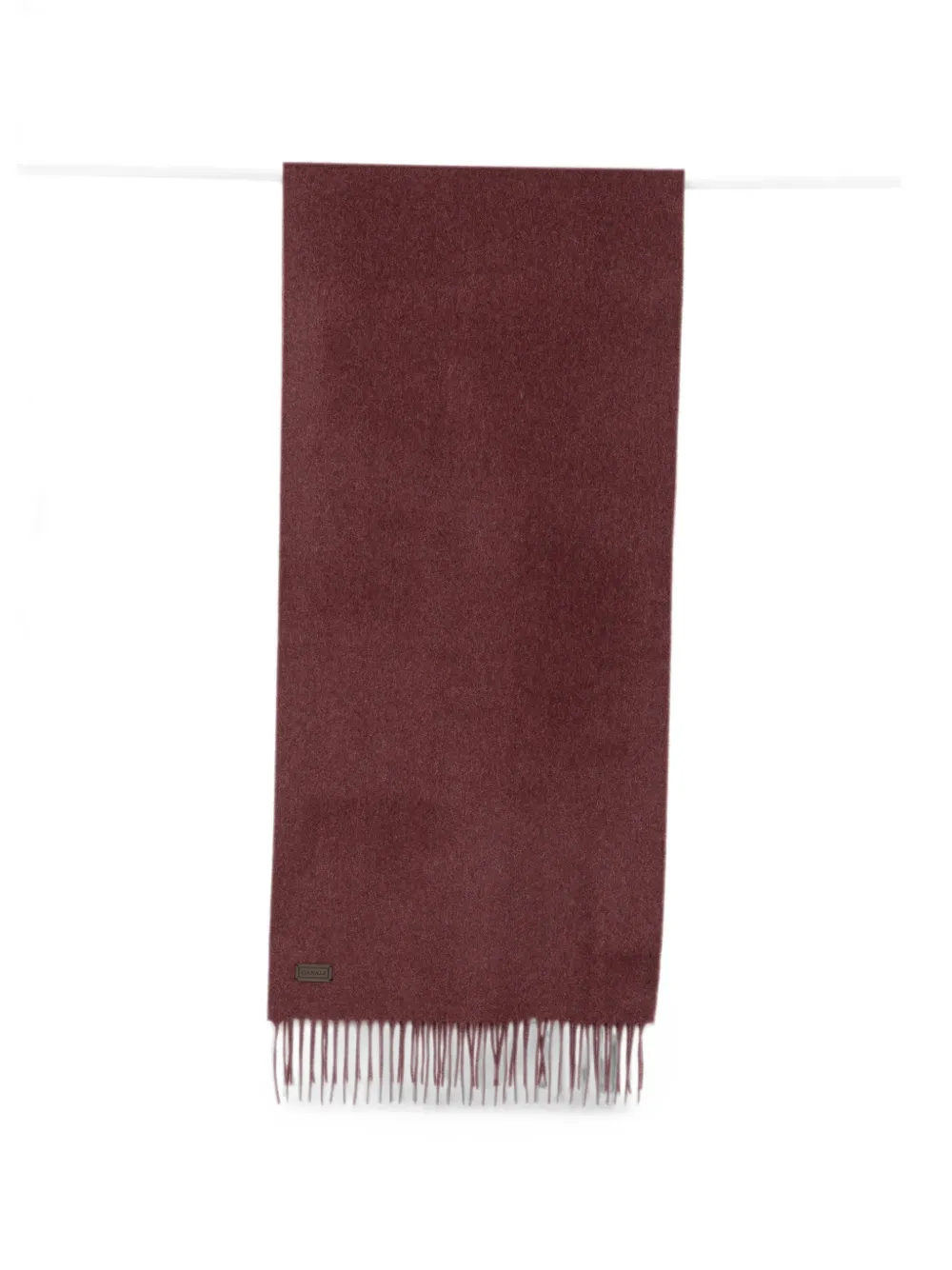 Canali fringed logo-patch scarf - Rot
