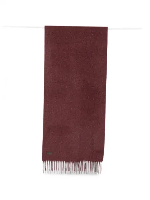 Canali fringed logo-patch scarf
