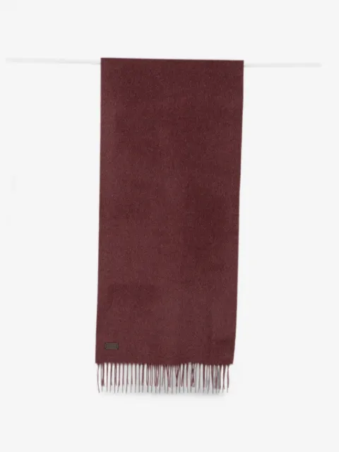 Canali fringed logo-patch scarf