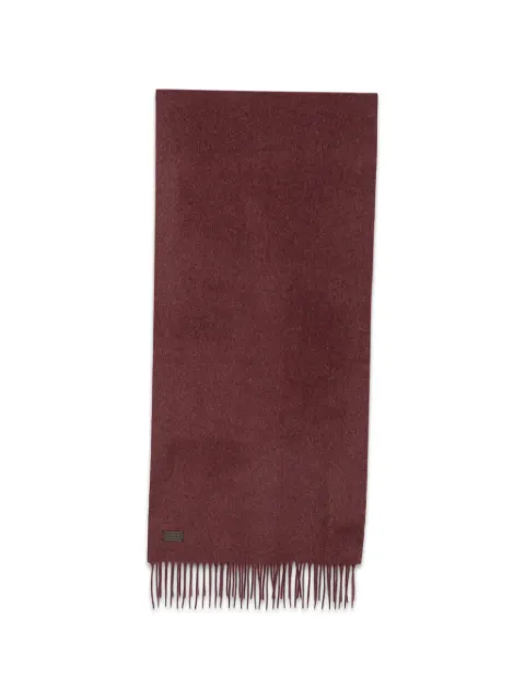 Canali fringed logo-patch scarf