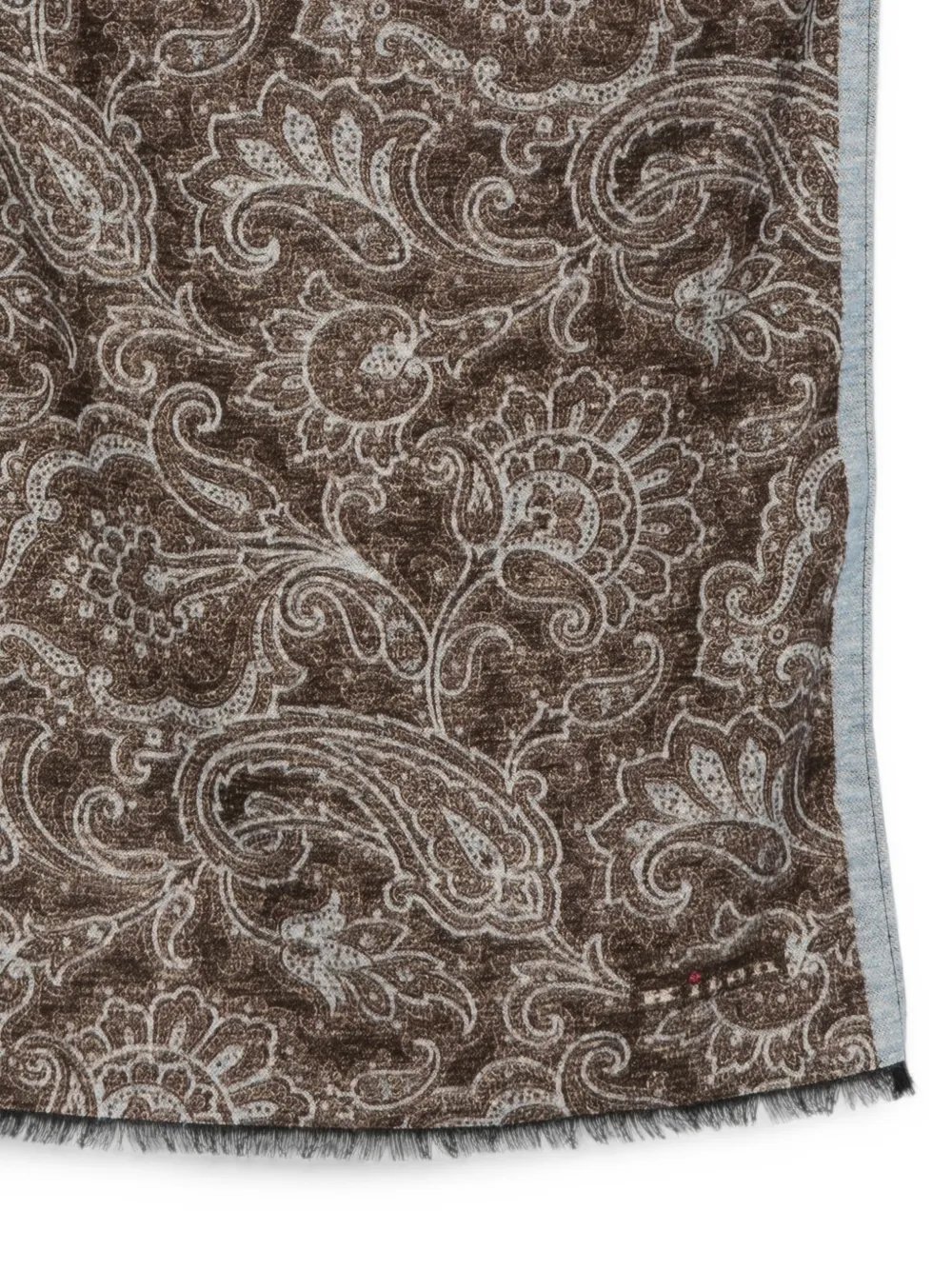 Kiton Sjaal met paisley-print Bruin