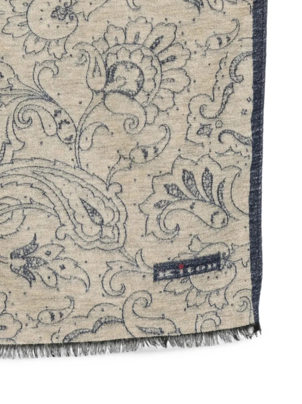 Kiton Sjaal met paisley-print Beige