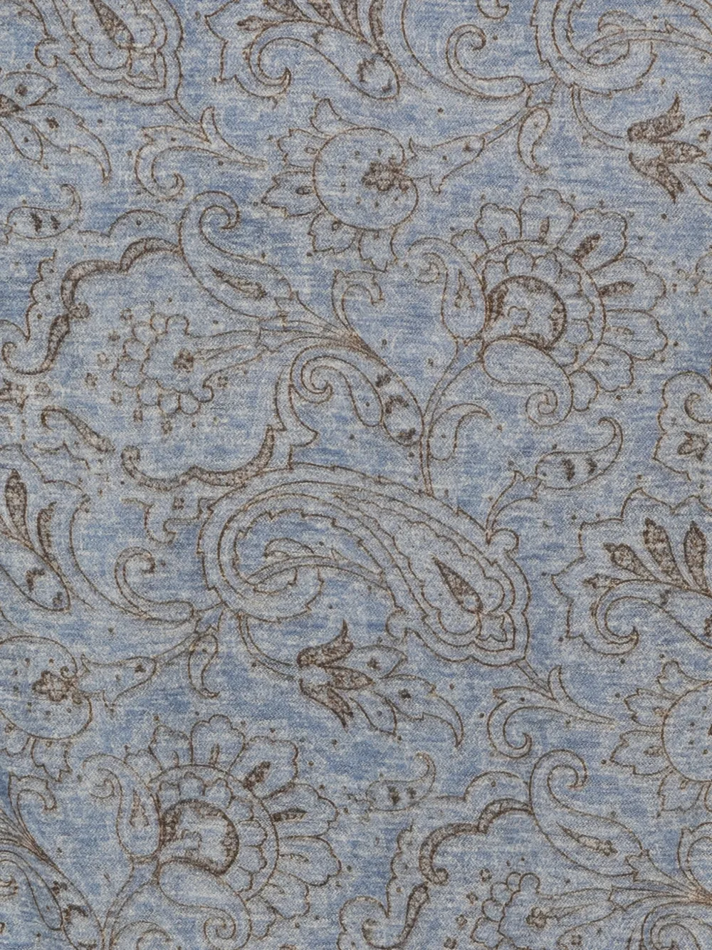 Kiton paisley-print fringed scarf Blauw