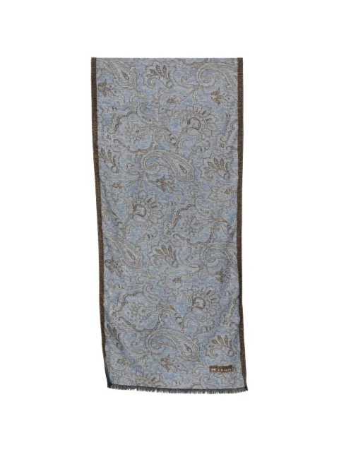 Kiton paisley-print fringed scarf