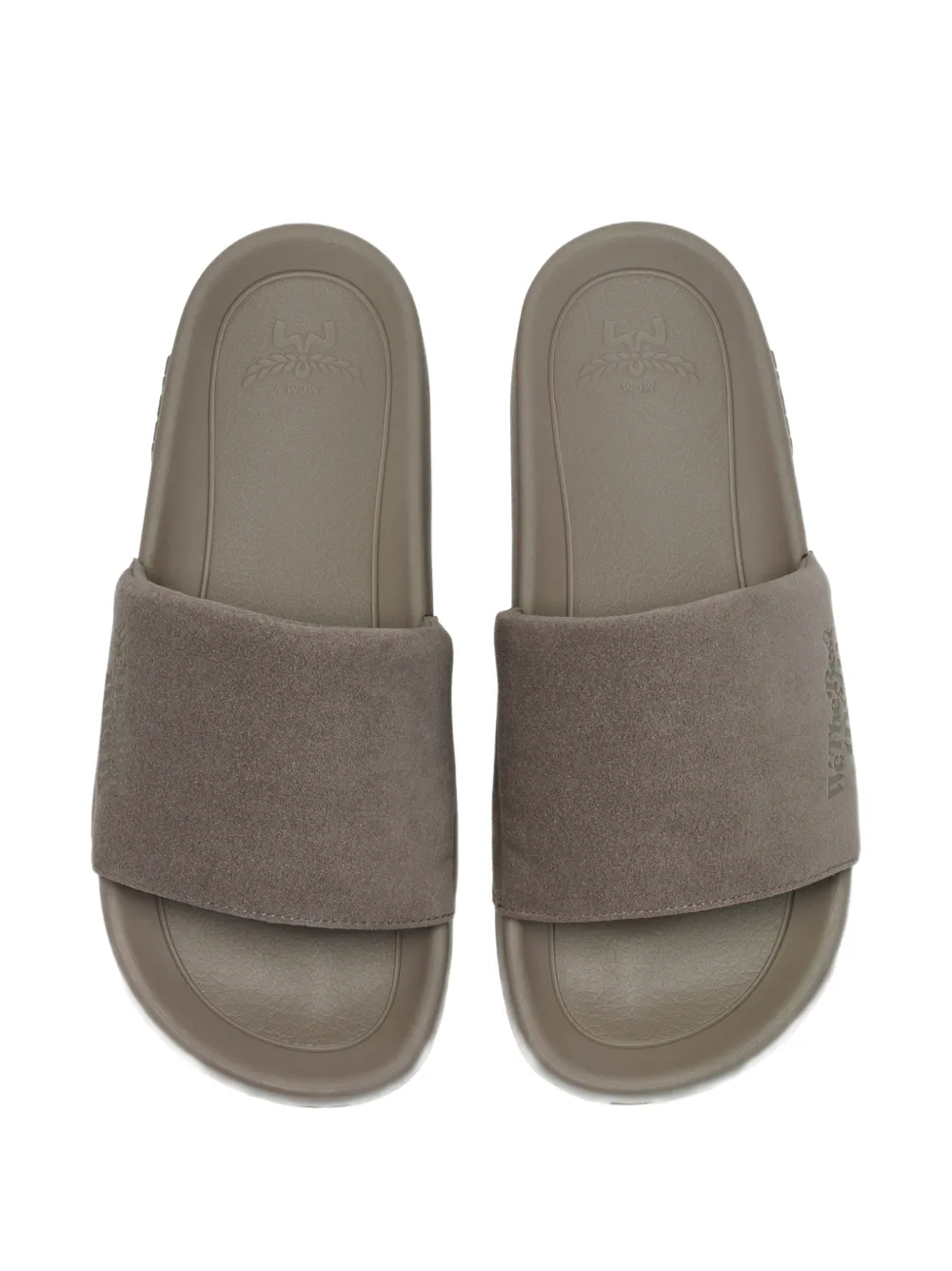 MCM we the best ultrasuede slides Grijs