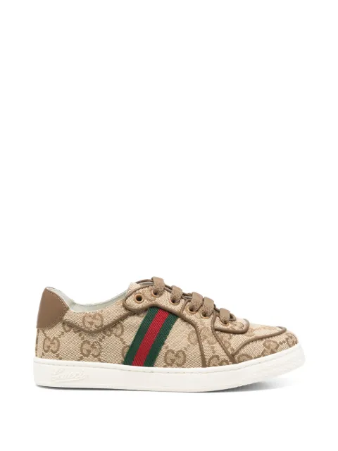 Gucci Kids GG Supreme Web-stripe sneakers
