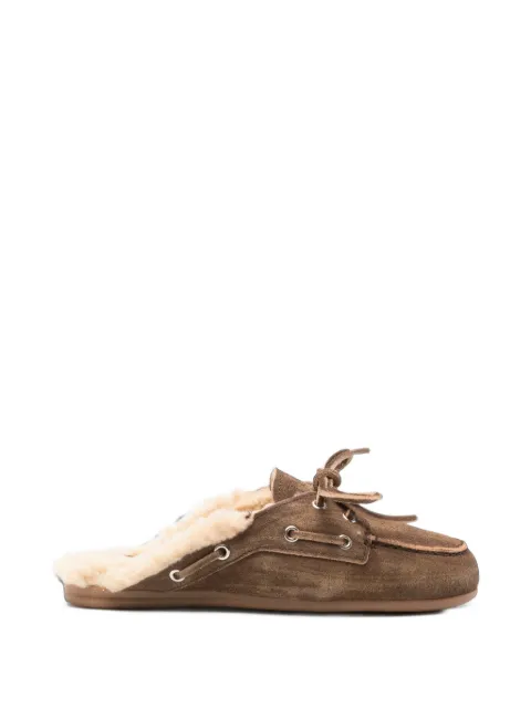 Posa suede shearling-lined mules