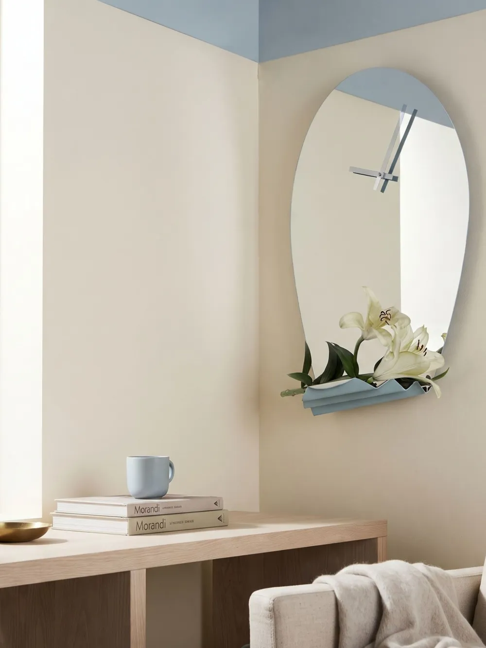Domeniconi Drop mirrored wall clock - Silber