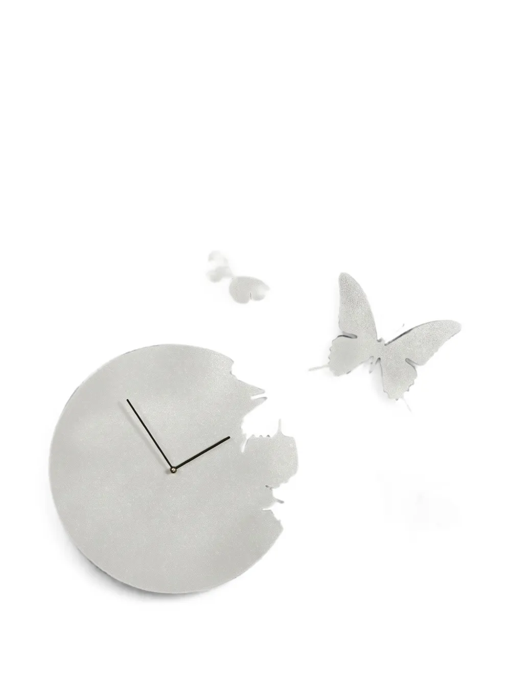 Domeniconi butterfly-detail wall clock - Silber