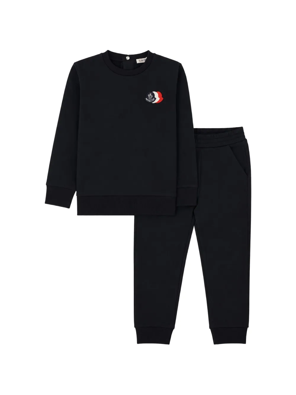 Moncler Enfant logo-patch tracksuits Zwart