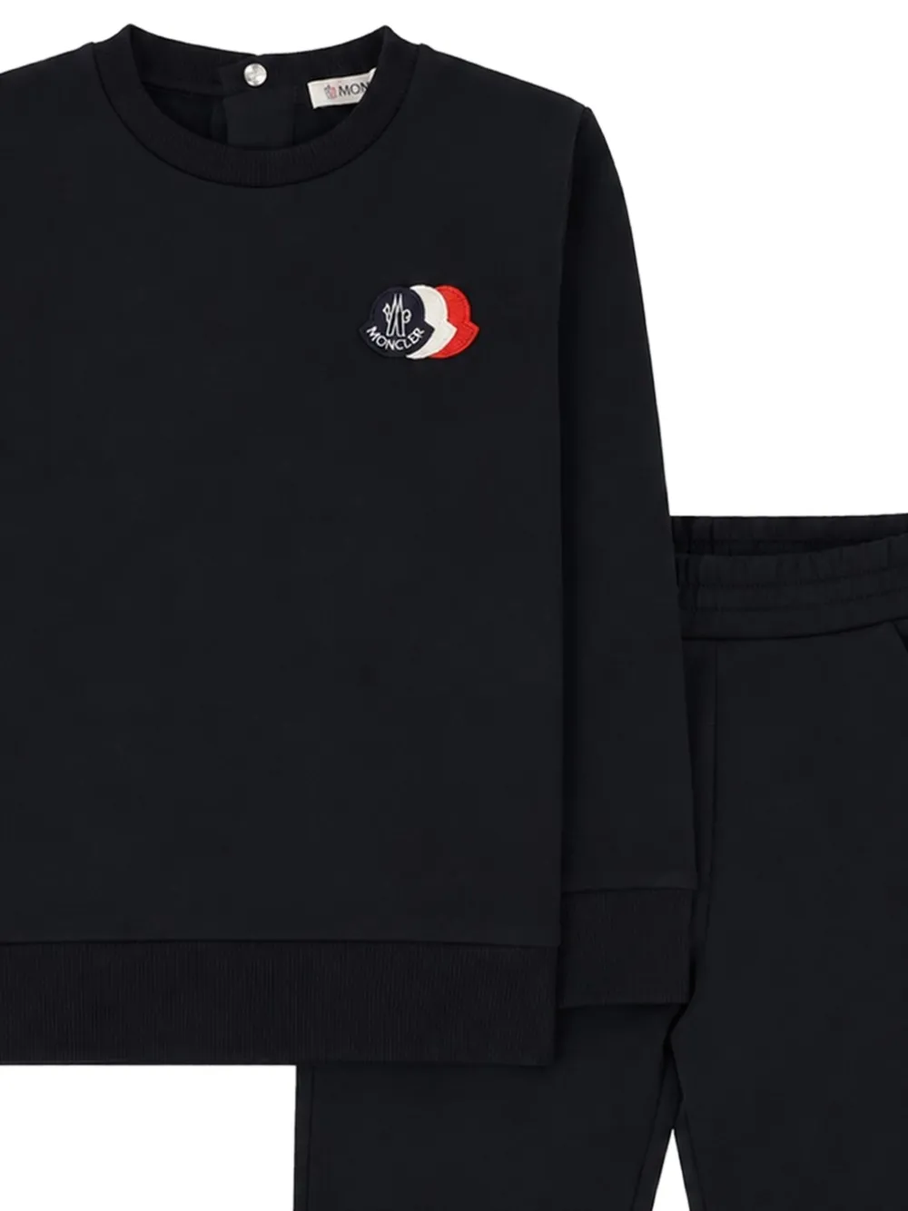 Moncler Enfant logo-patch tracksuits Zwart