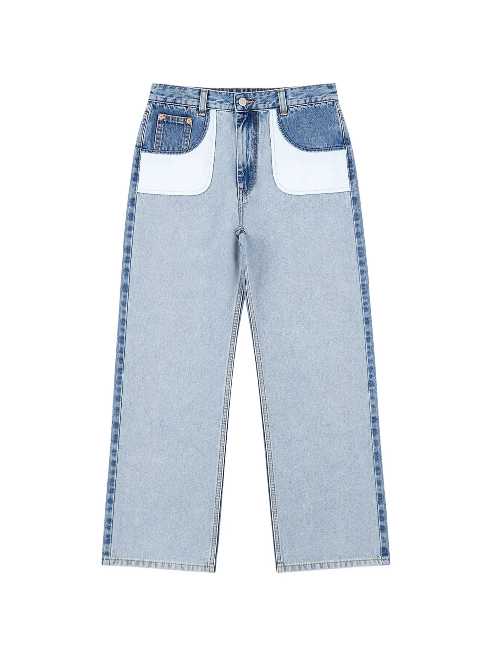 MM6 Maison Margiela Kids panelled straight-leg jeans - Blu