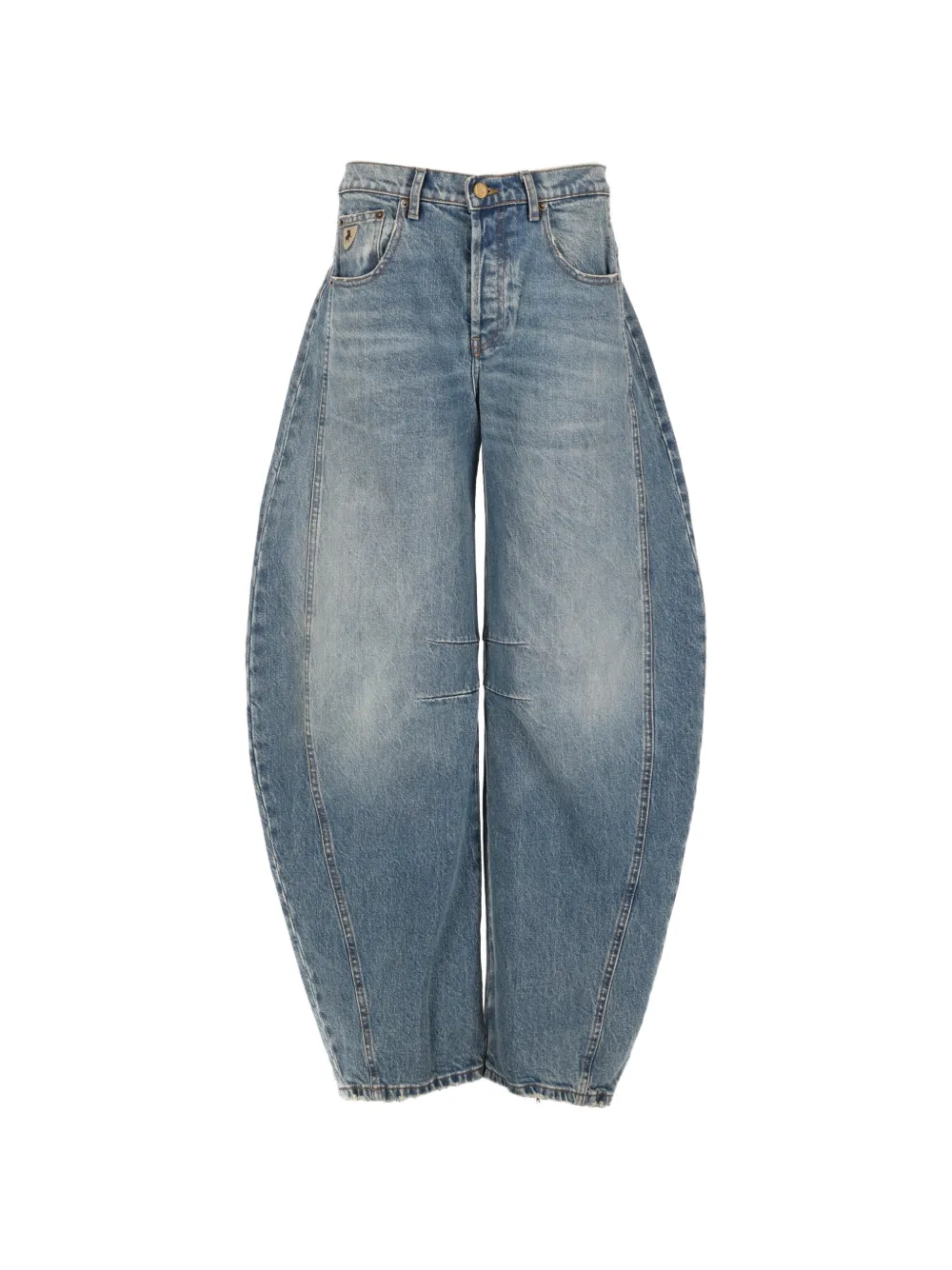 Iois Barrel-leg Panelled Jeans In Blue