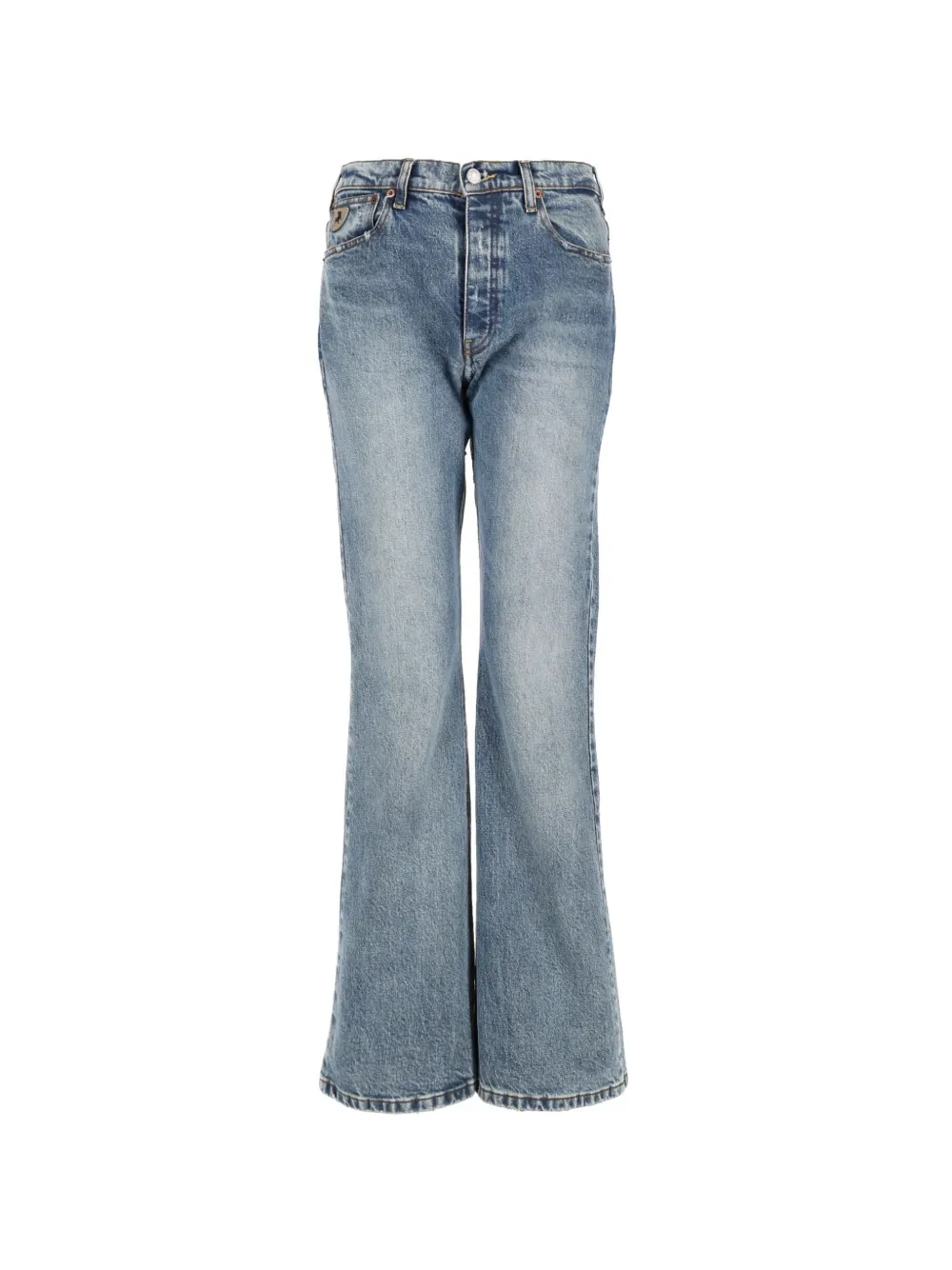 Iois Faded-effect Flared-leg Jeans In Blue