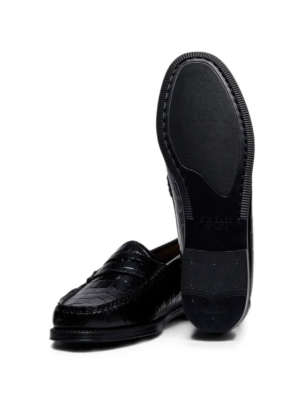 G.H.Bass Easy Weejuns crocodile-effect loafers Zwart
