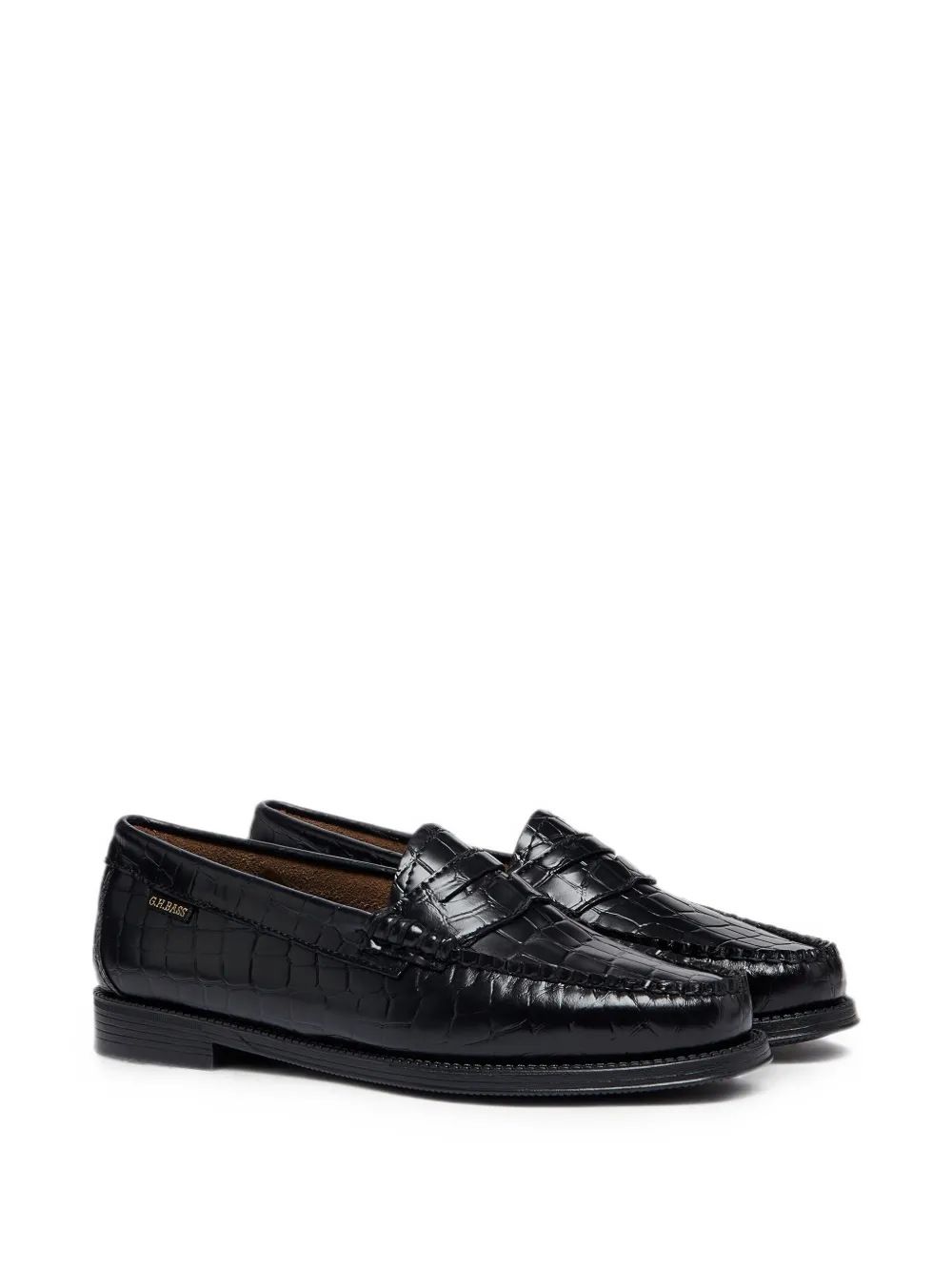 G.H.Bass Easy Weejuns crocodile-effect loafers Zwart