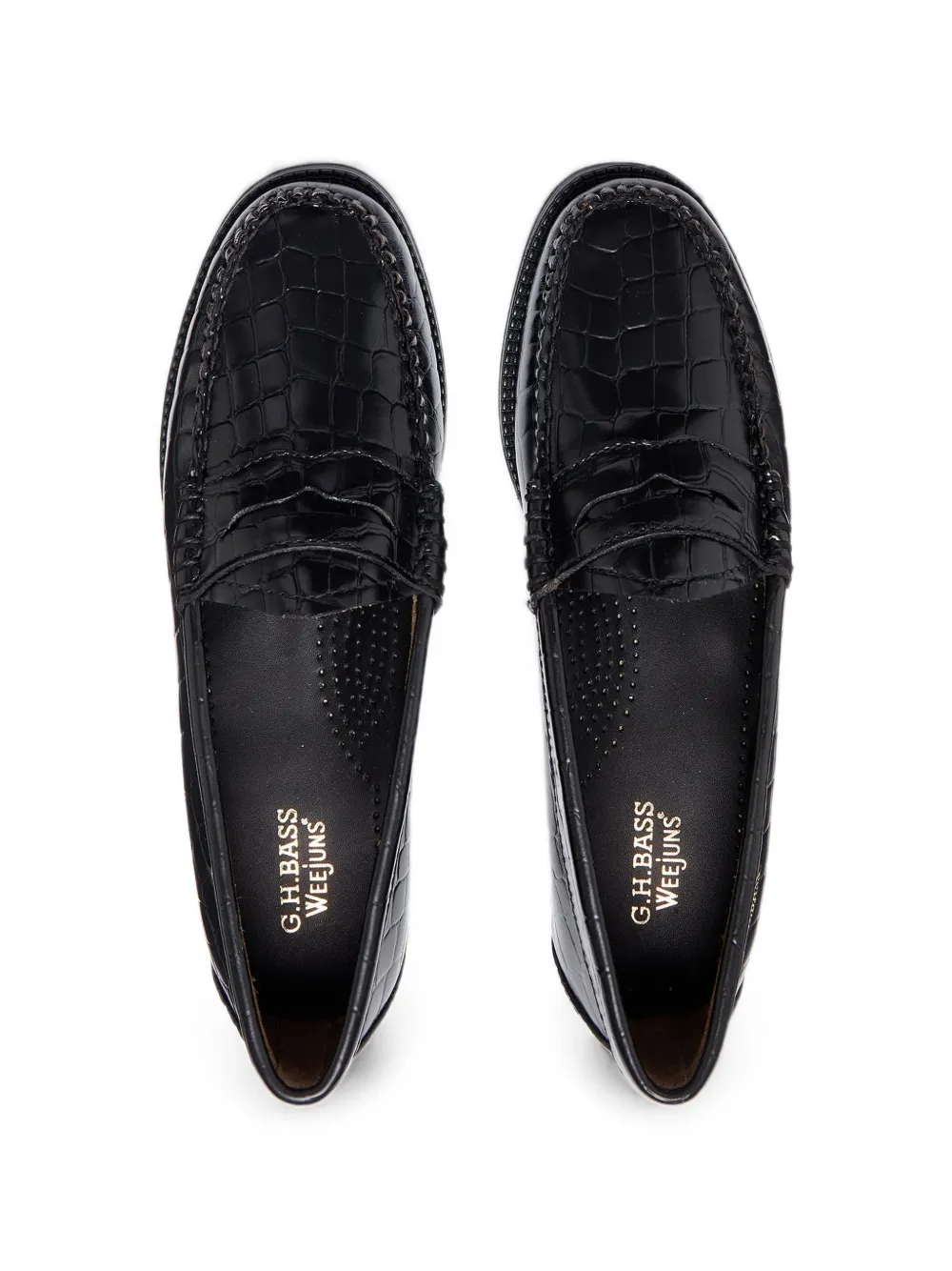 G.H.Bass Easy Weejuns crocodile-effect loafers Zwart