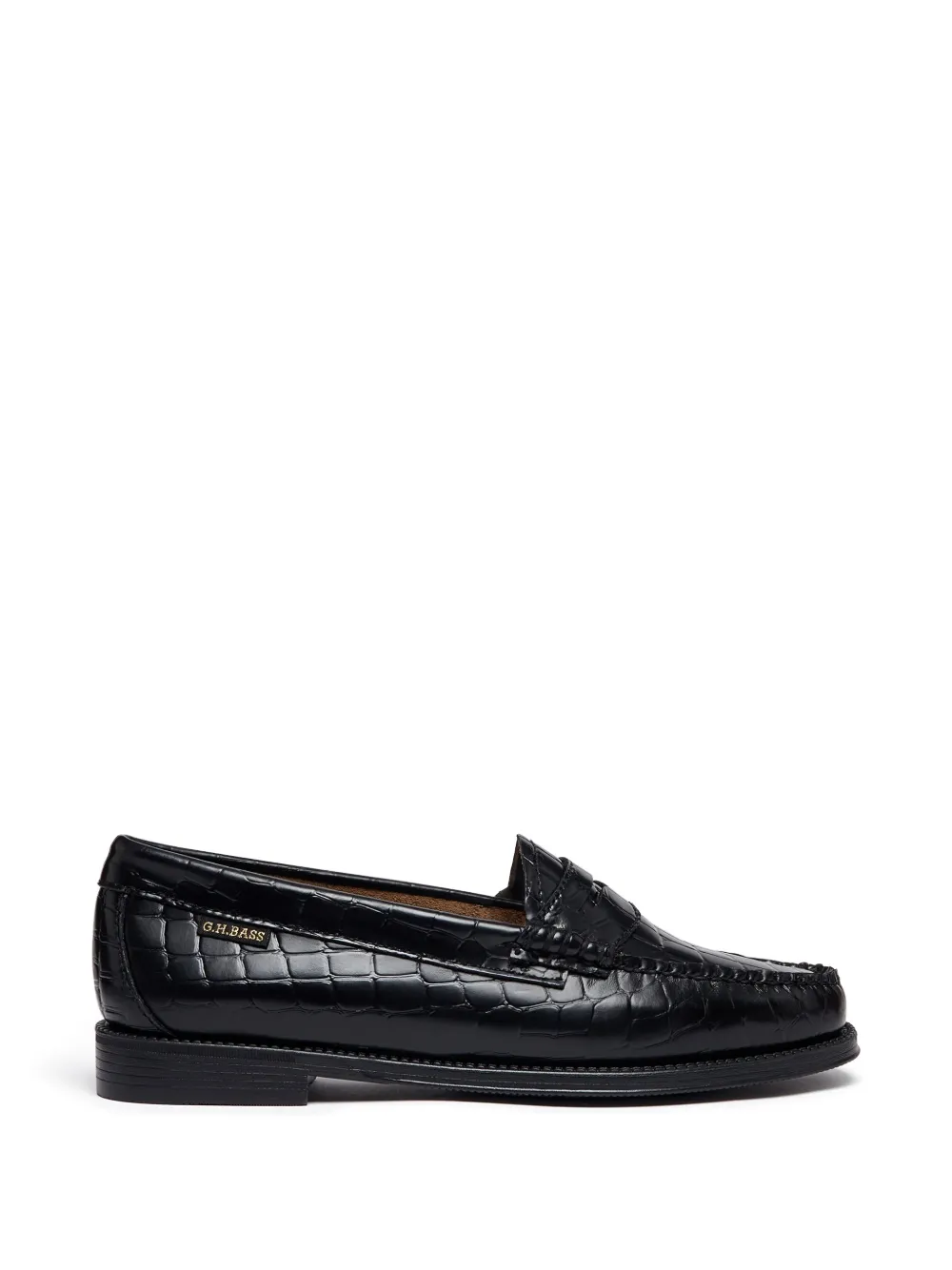 G.H.Bass Easy Weejuns crocodile-effect loafers Zwart