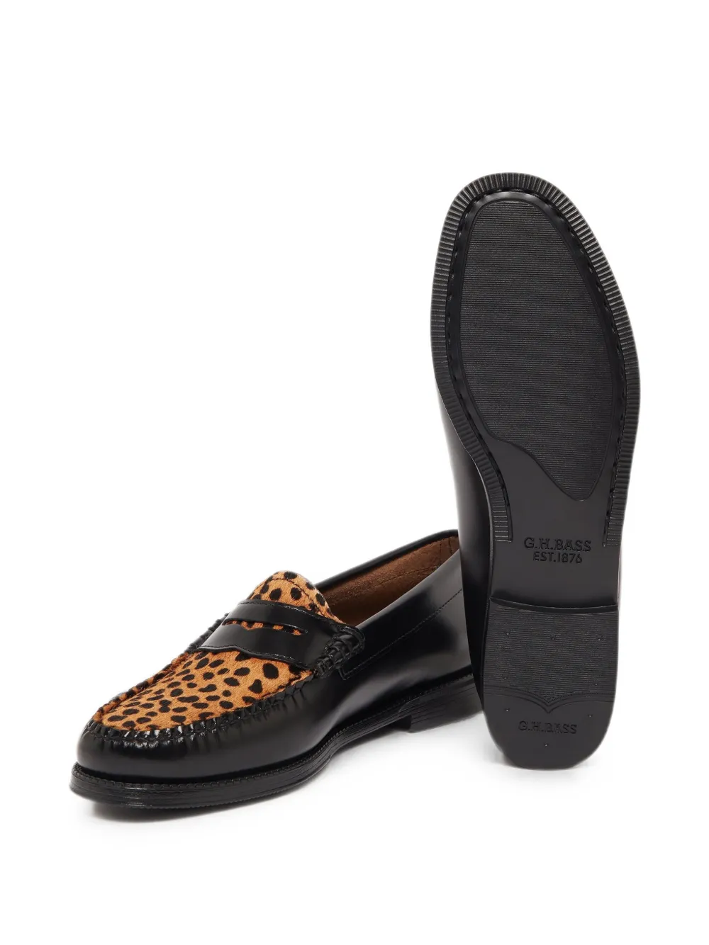 G.H.Bass Easy Weejuns leopard-print loafers Zwart