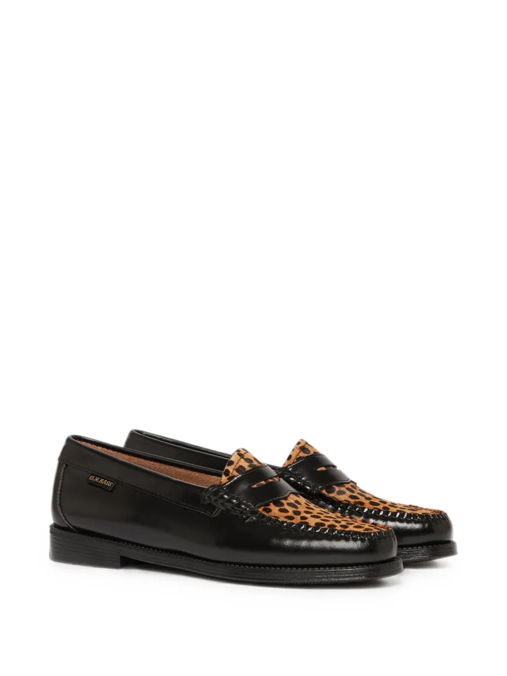 G.H.Bass Easy Weejuns leopard-print loafers Zwart