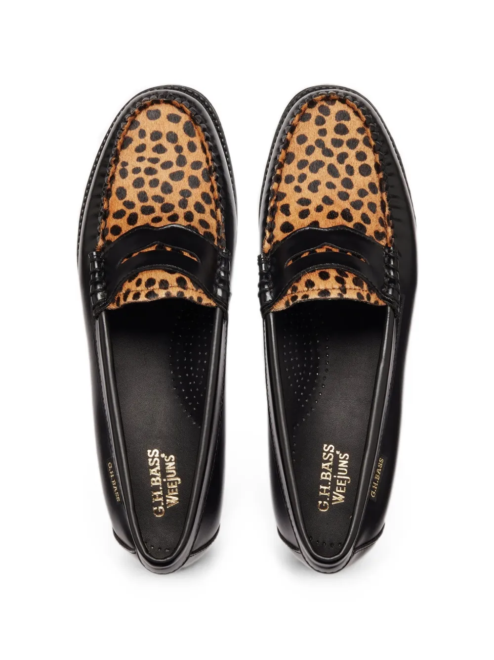 G.H.Bass Easy Weejuns leopard-print loafers Zwart