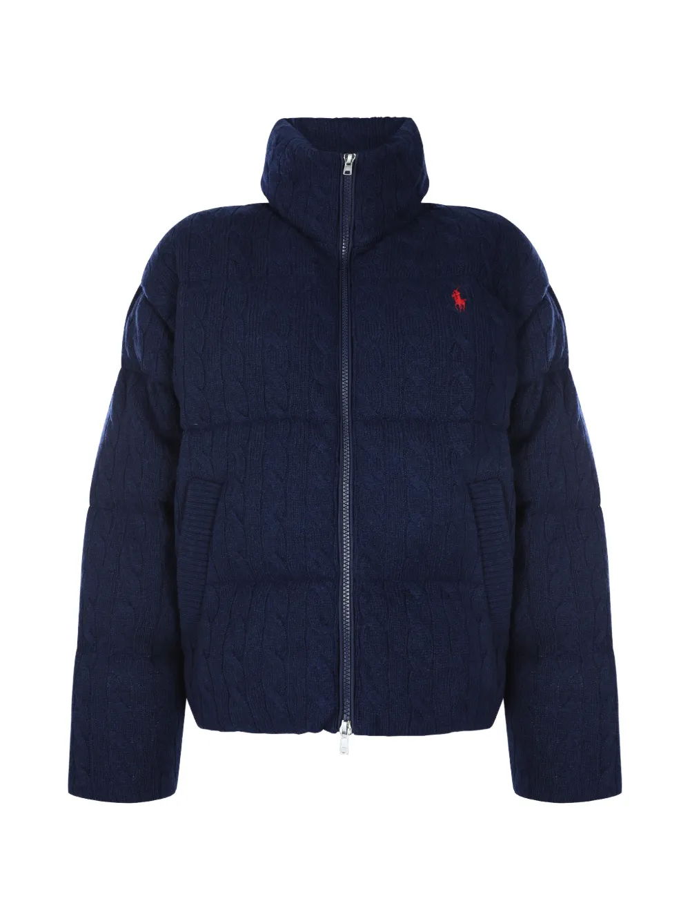 Polo Ralph Lauren Wattierter Mantel mit Zopfmuster - Blau