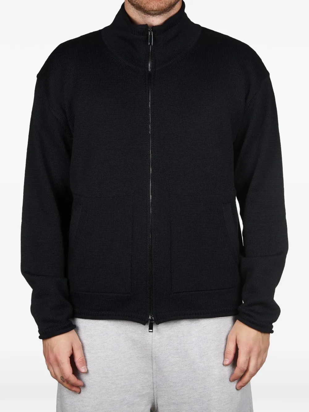 Roberto Collina zip-up sweater Zwart