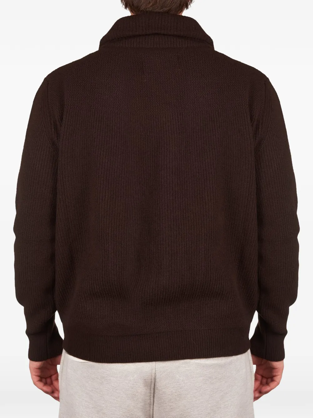 Roberto Collina shawl-collar ribbed-knit cardigan Bruin