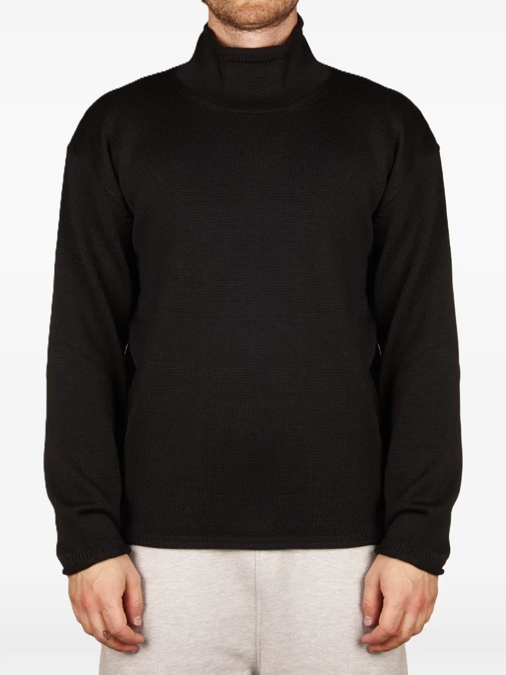 Roberto Collina high-neck rib-trimmed sweater Zwart